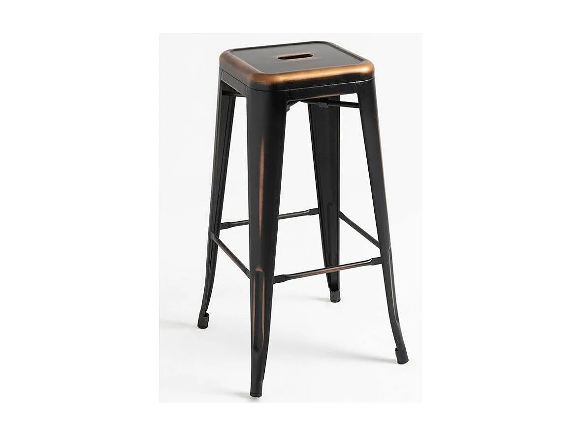 Tabouret haut industrielle acier vintage Kontoir 76cm-Couleur Bronze