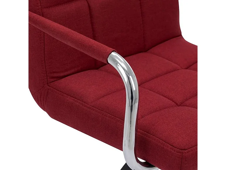 Chaise de bar tissu bordeaux et pied métal chromé Nexur