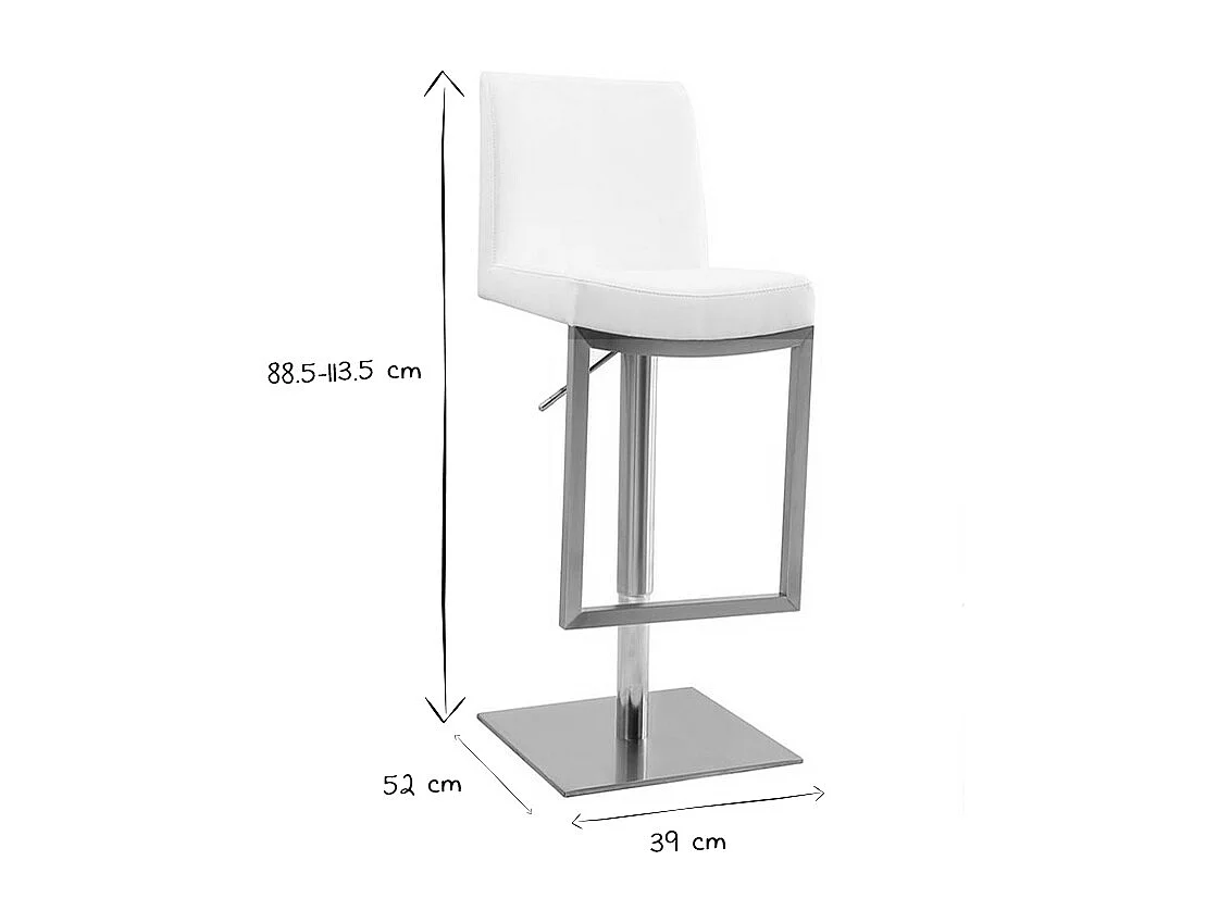 Barhocker zeitgenössisches Design Metall und PU Weiß - KYLE