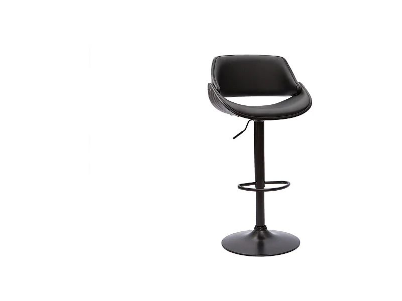 Taburete de cocina de diseño regulable madera y metal negro CLASH