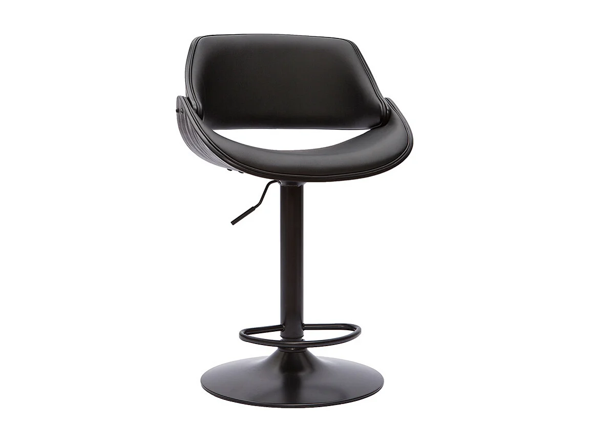 Taburete de cocina de diseño regulable madera y metal negro CLASH