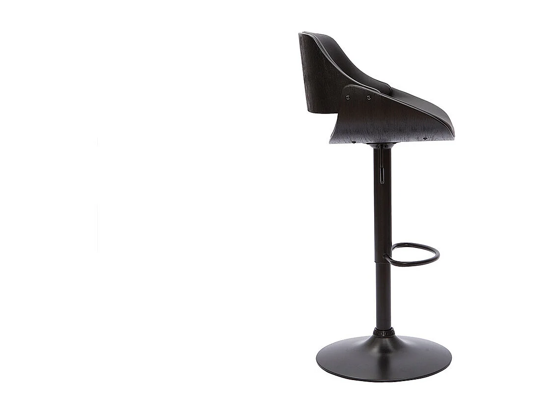 Taburete de cocina de diseño regulable madera y metal negro CLASH