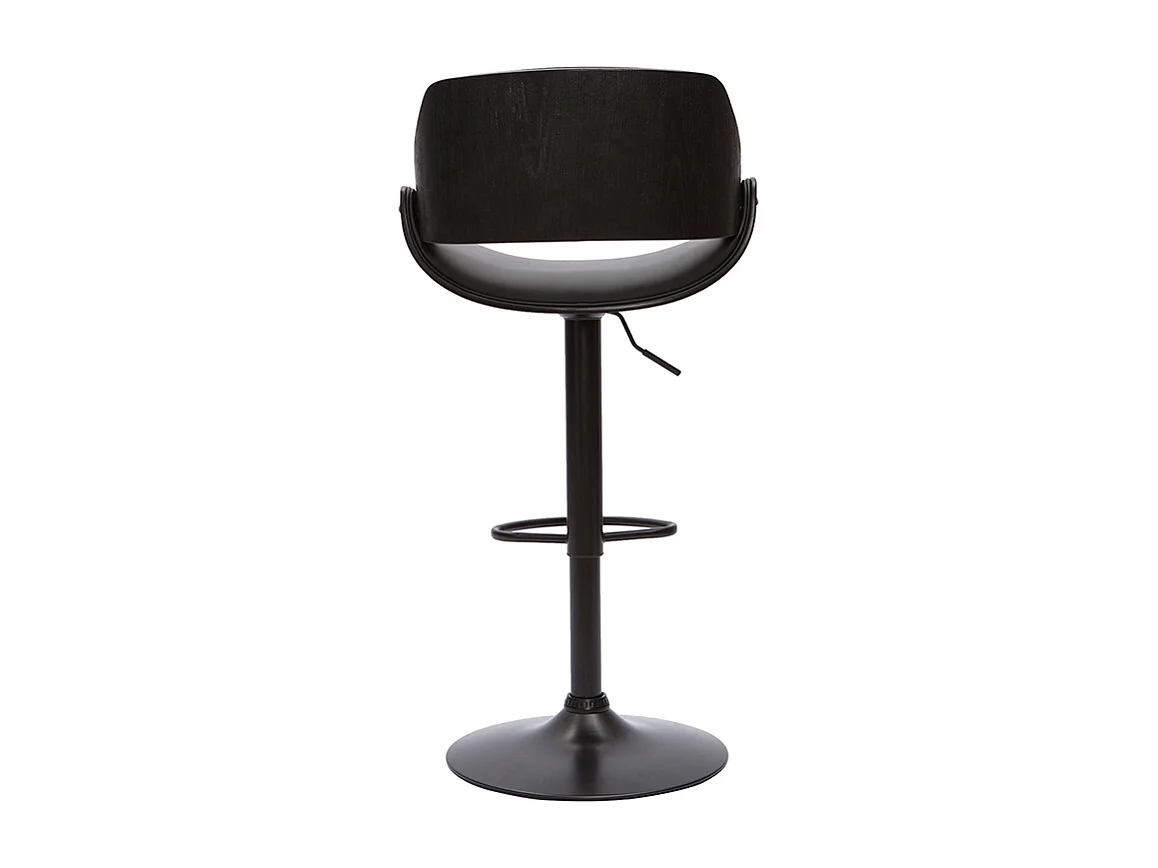 Taburete de cocina de diseño regulable madera y metal negro CLASH