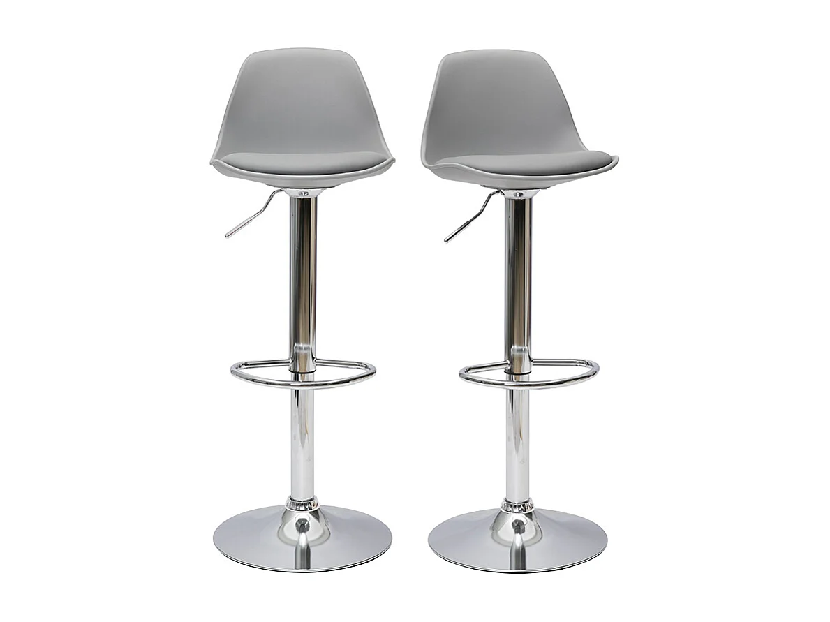 Tabourets de bar design gris clair (lot de 2) STEEVY