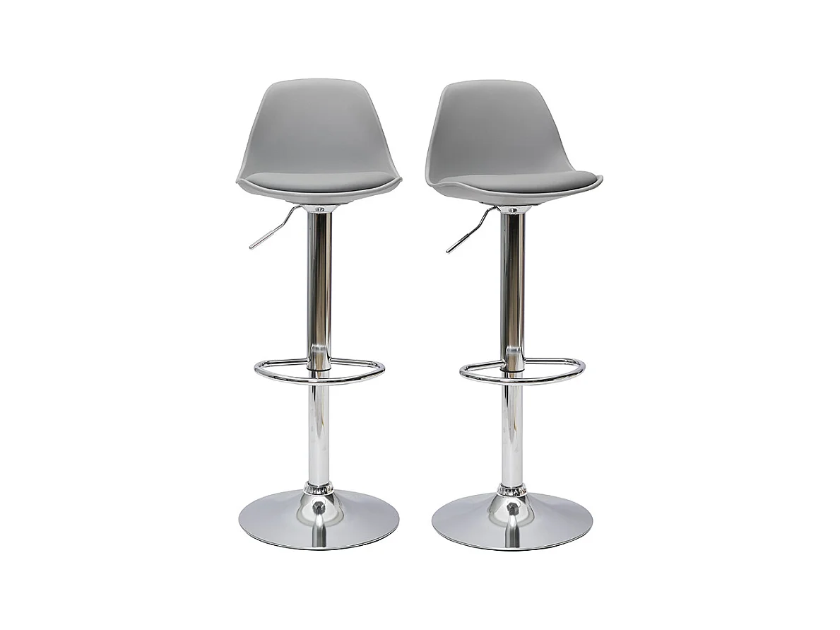 Tabourets de bar design gris clair (lot de 2) STEEVY