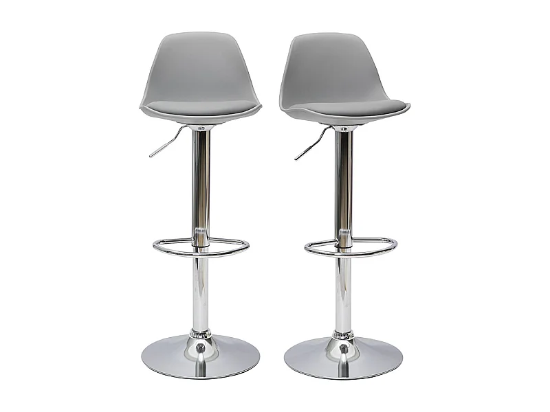 Design-Barhocker Hellgrau (2er-Set) STEEVY