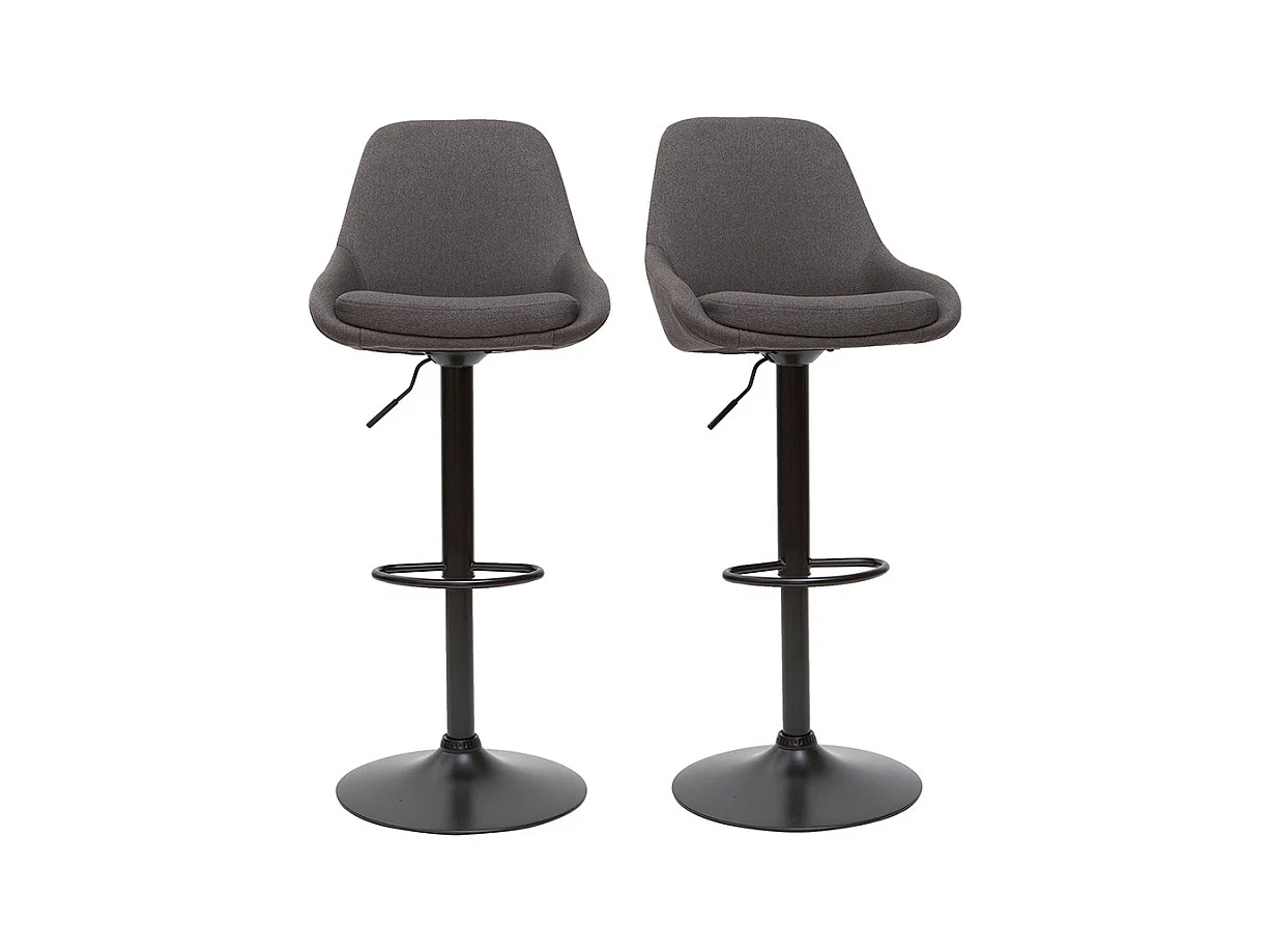 Tabourets de bar design réglables gris foncé (lot de 2) HOLO