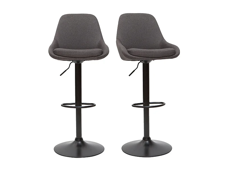 Tabourets de bar design réglables gris foncé (lot de 2) HOLO