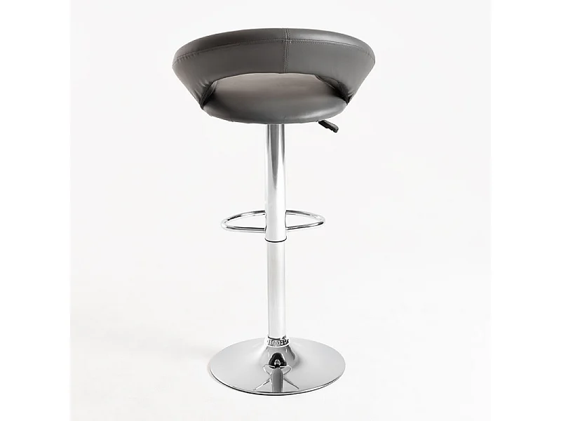 Tabouret similicuir gris foncé Calora - Lot de 2