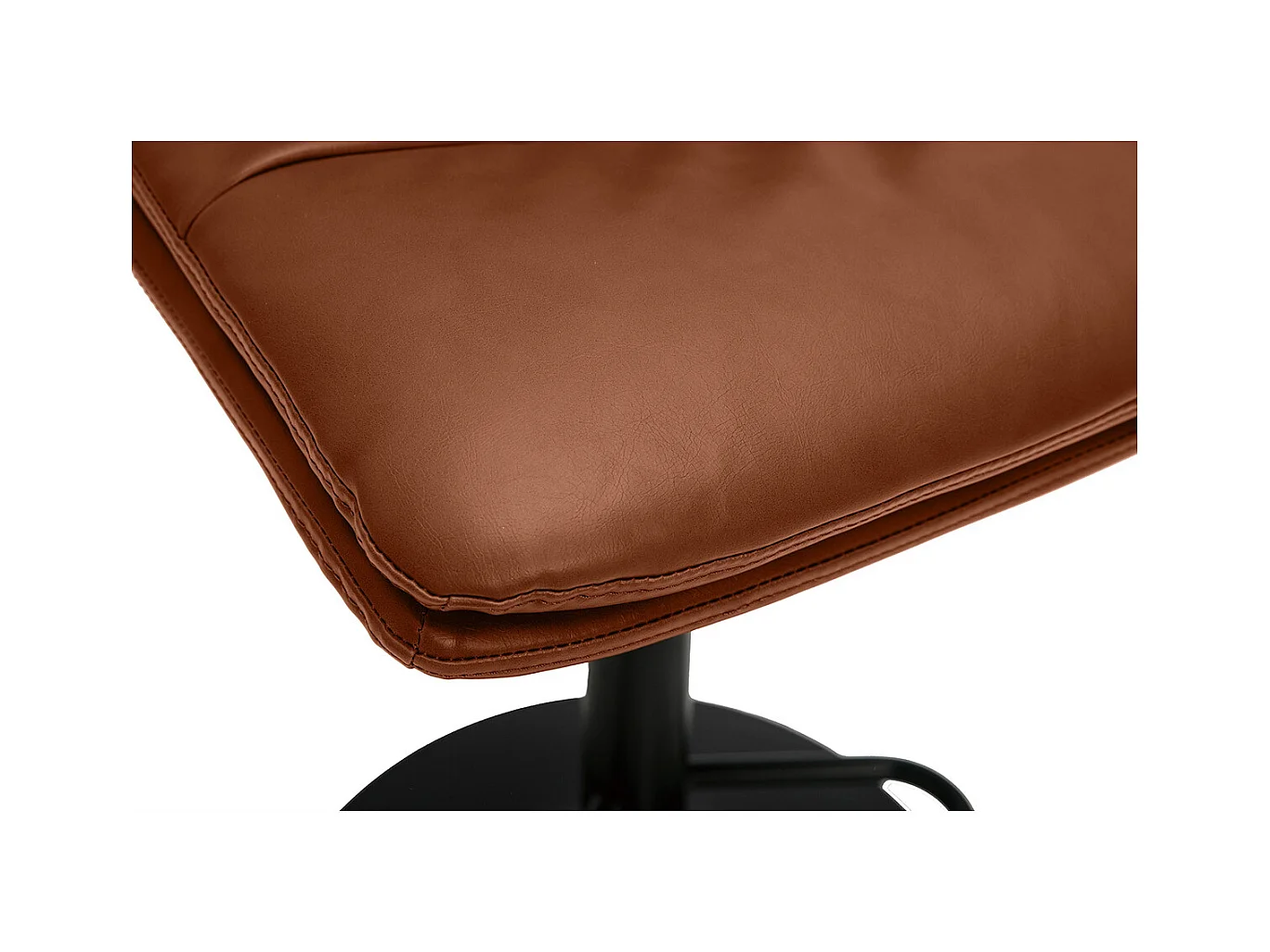 Set de 2 taburetes de cocina ajustables de poliuretano negro y metal negro HASTA