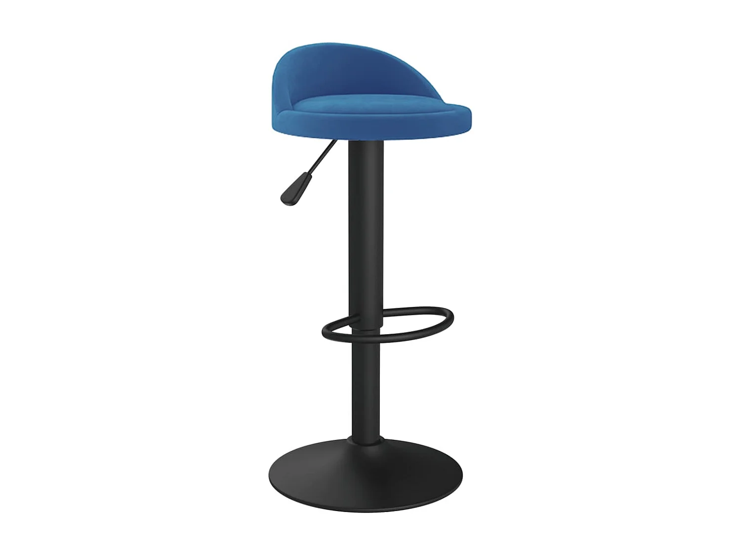 Tabouret assise arrondie velours bleu Luna - Lot de 2