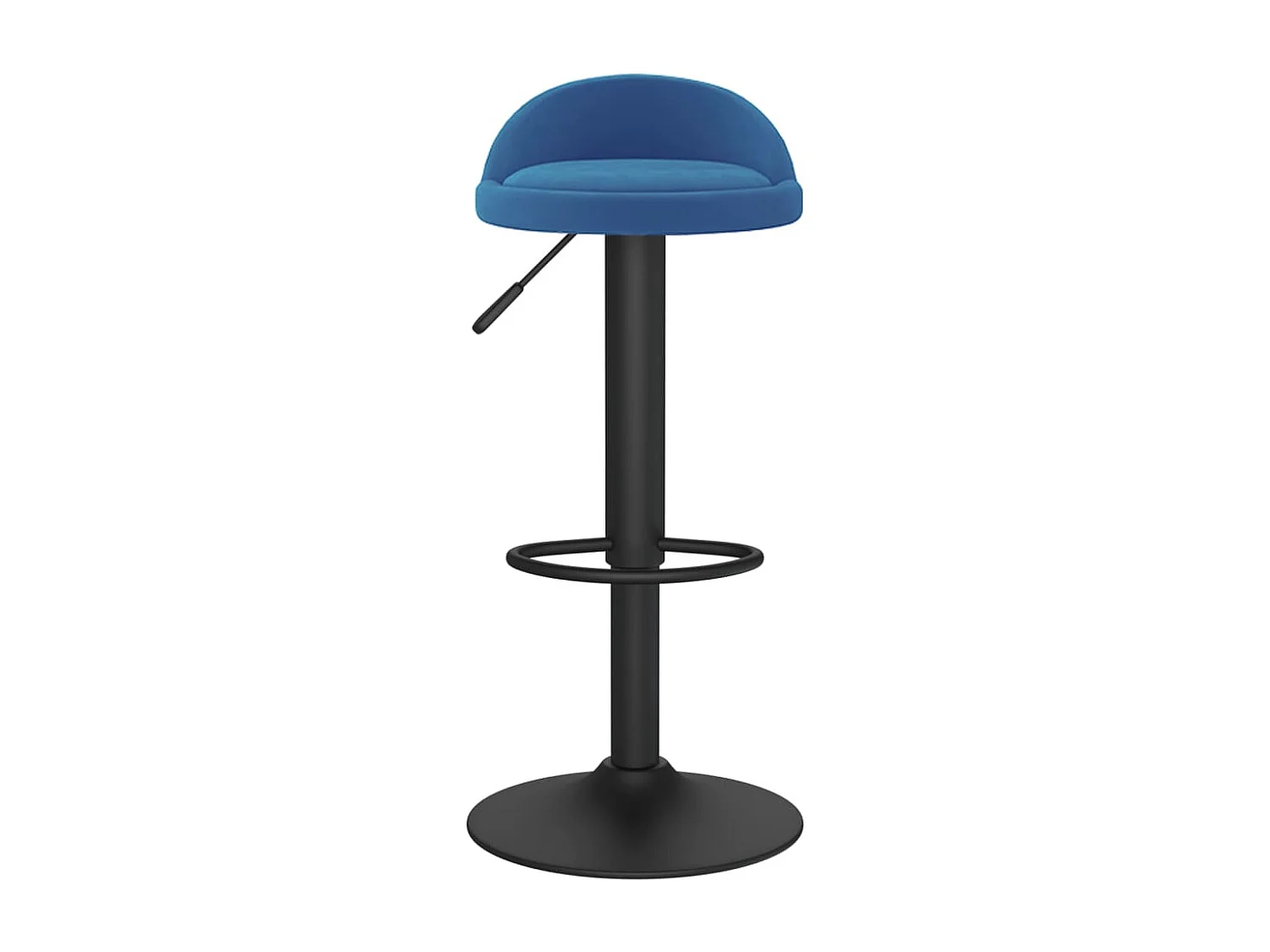 Tabouret assise arrondie velours bleu Luna - Lot de 2