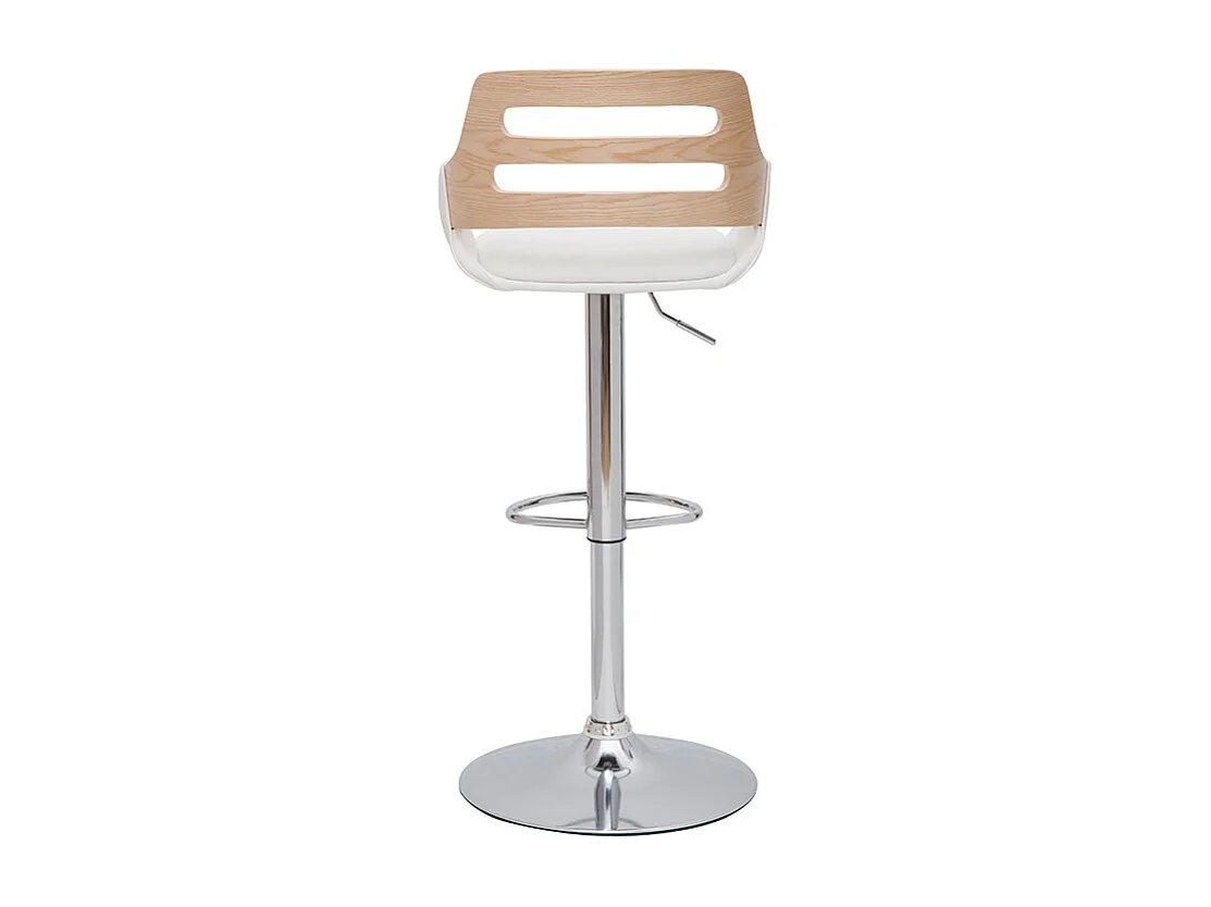 Design-Barhocker höhenverstellbar weiß und helles Holz PERNIK