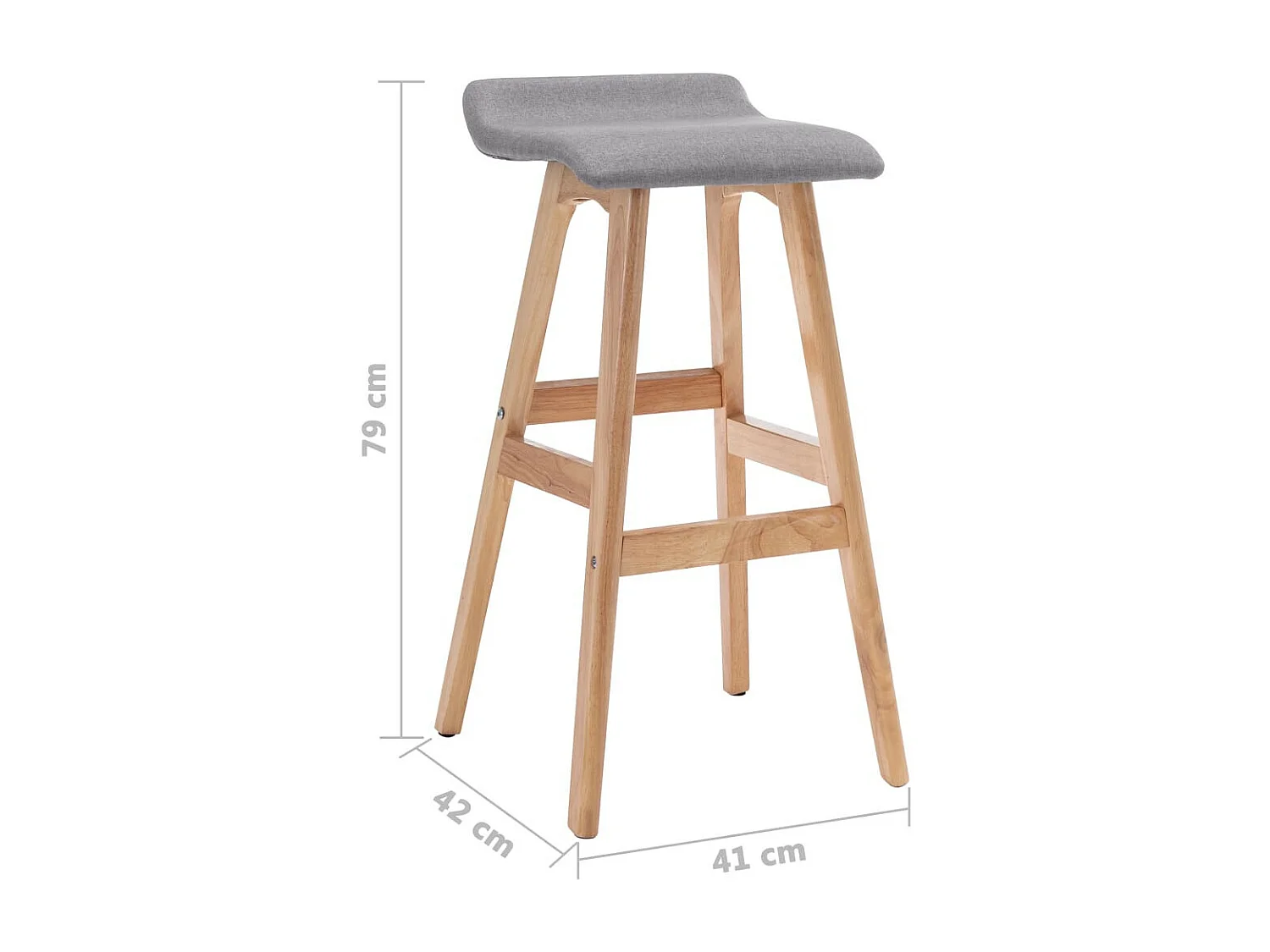 Chaise de bar Gris clair Tissu 3