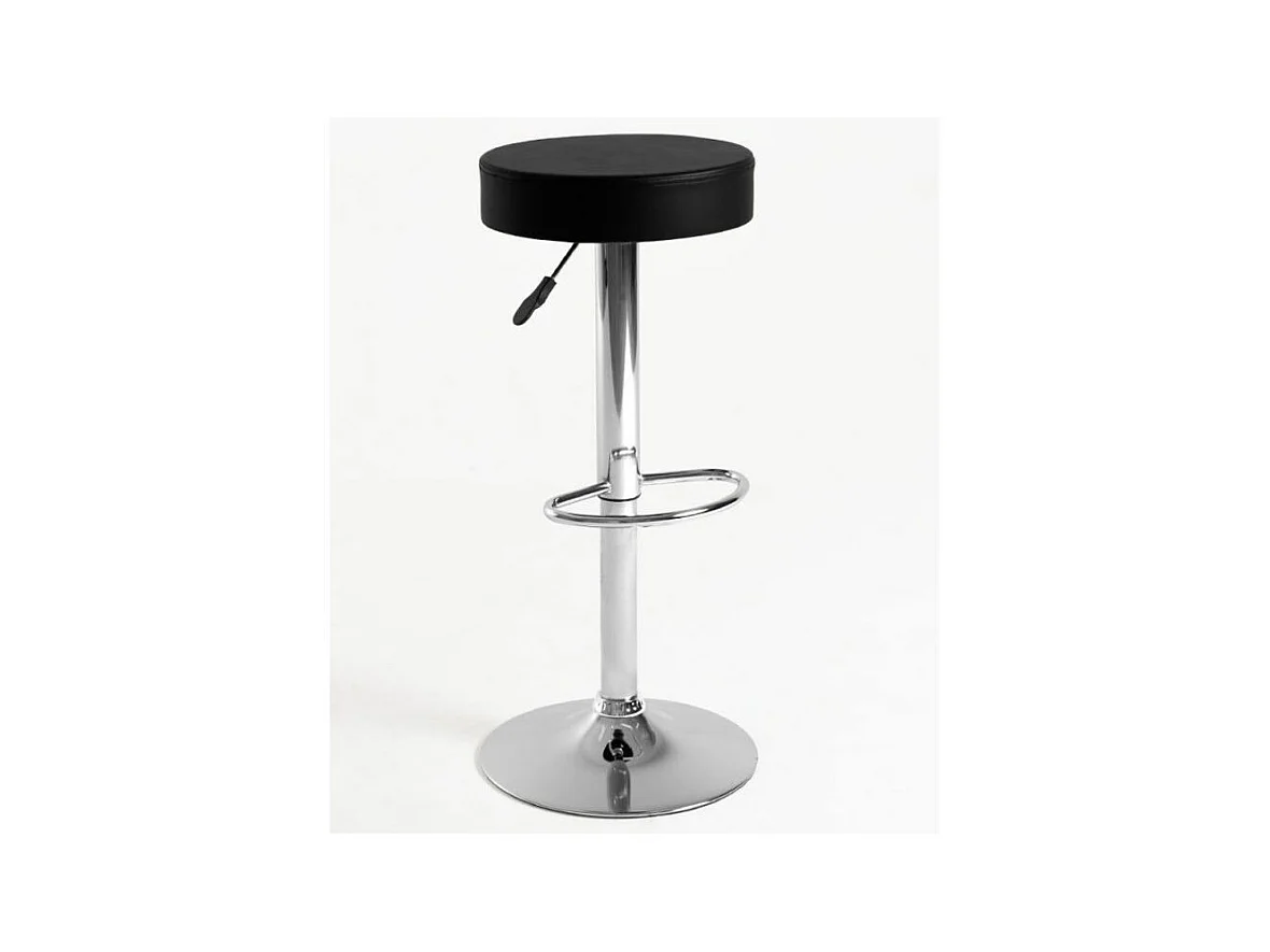 Tabouret original simili cuir noir Yomika