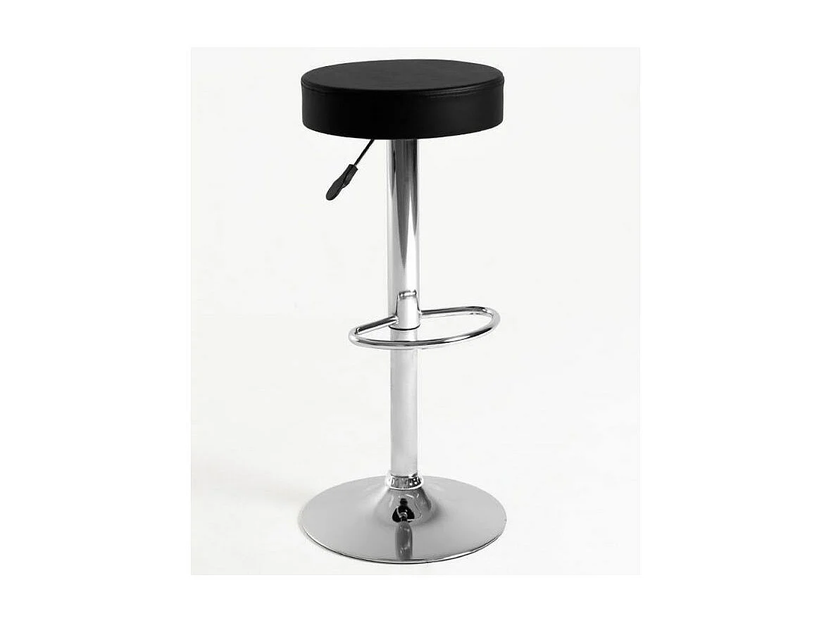 Tabouret original simili cuir noir Yomika