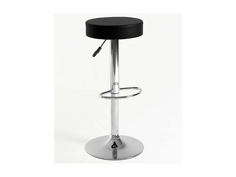 Tabouret original simili cuir noir Yomika