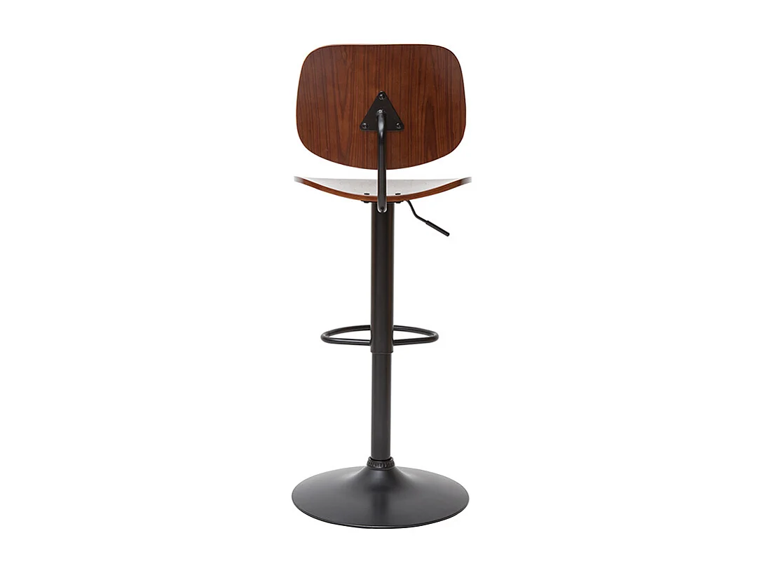 Tabouret de bar relevable noyer et métal noir TOBIAS