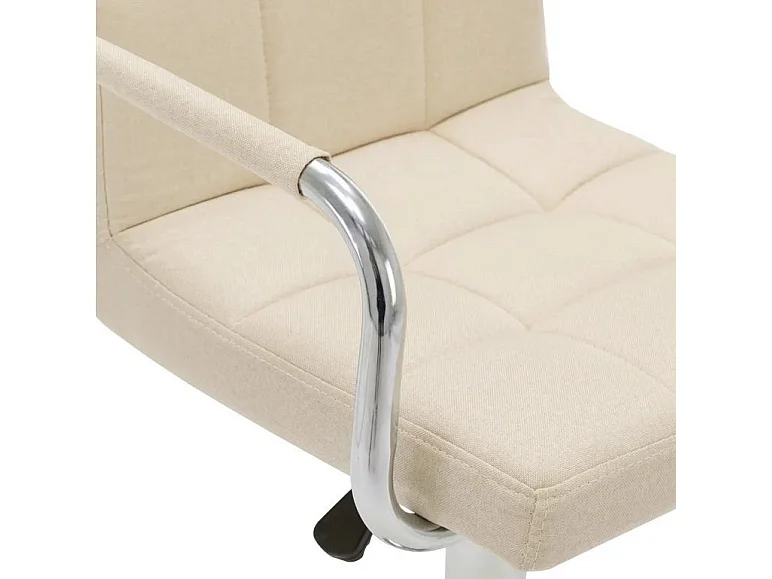 Chaise de bar tissu crème et pied métal chromé Nexur