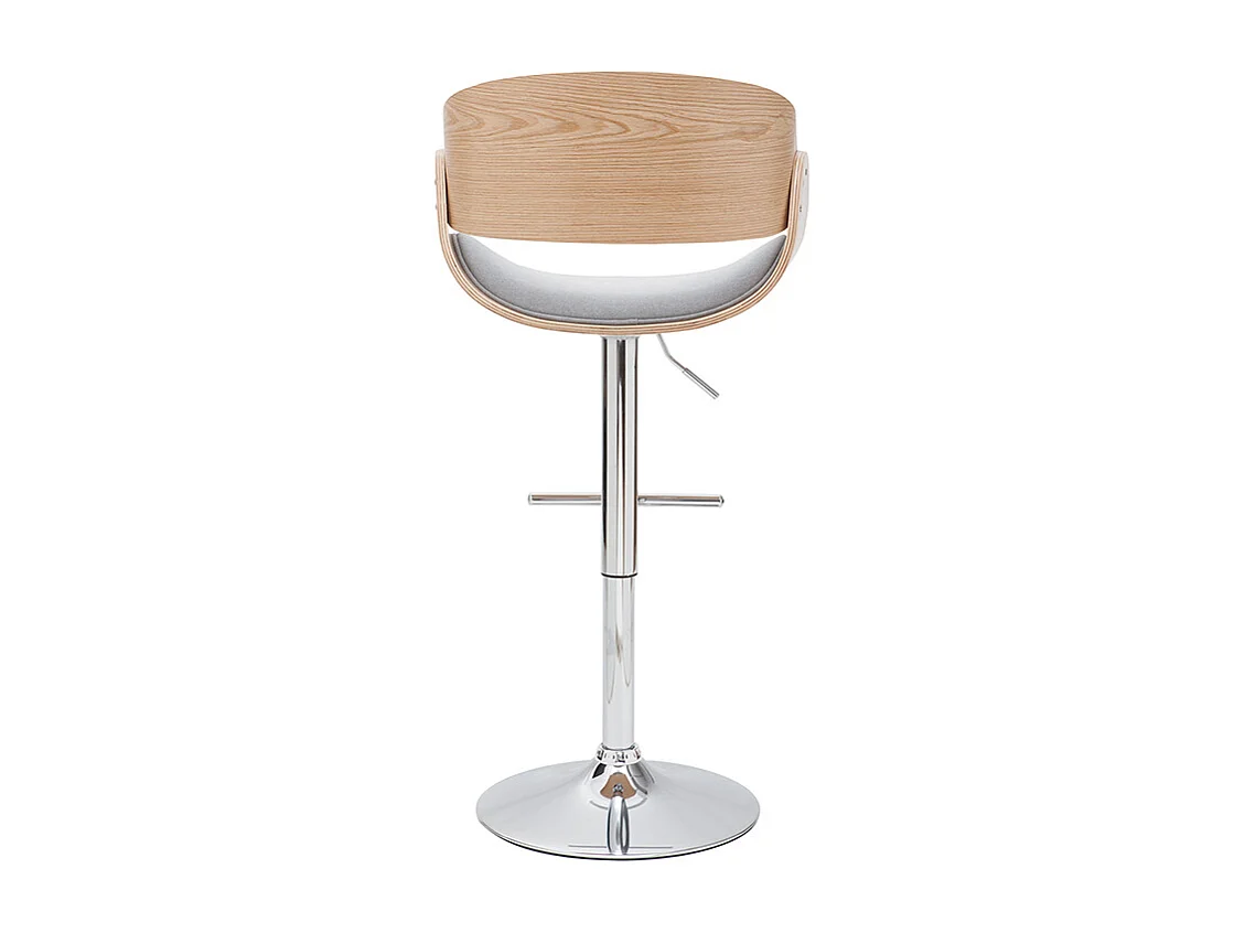 Taburete de bar diseño tejido gris claro y madera clara BENT