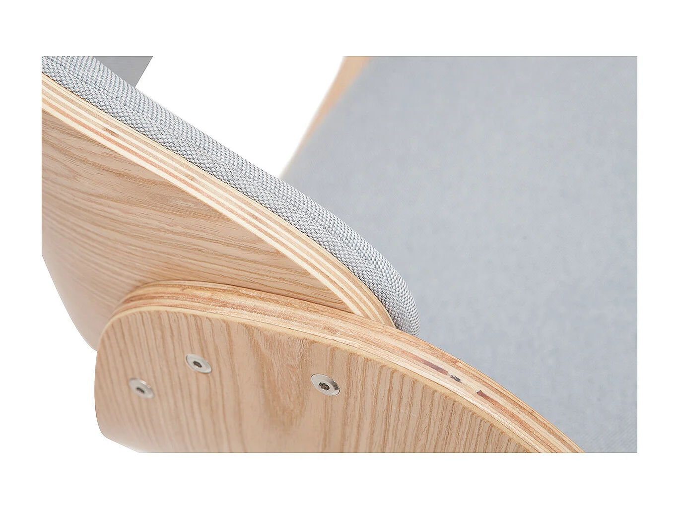 Taburete de bar diseño tejido gris claro y madera clara BENT