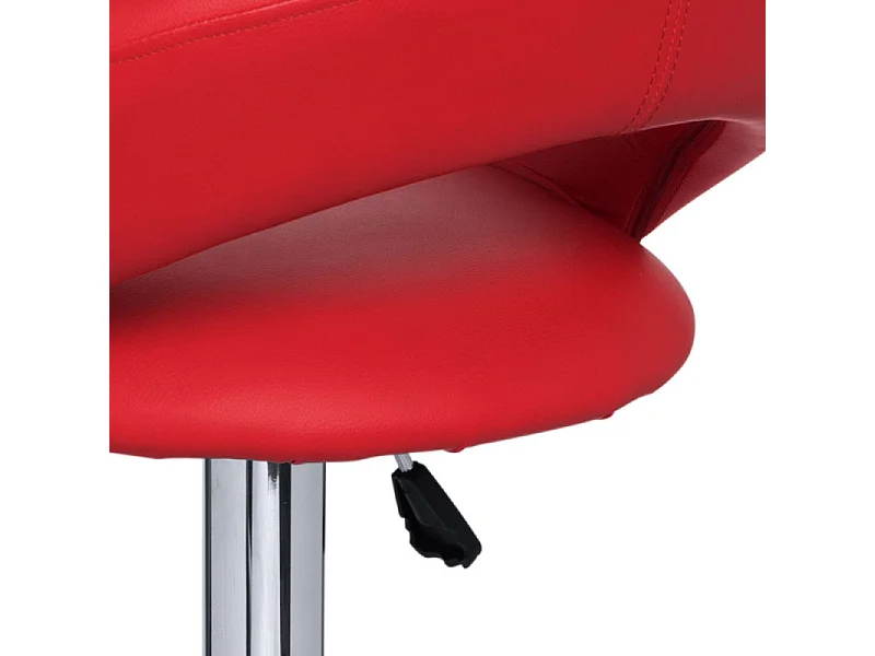 Tabouret chromé et simili cuir rouge Calora