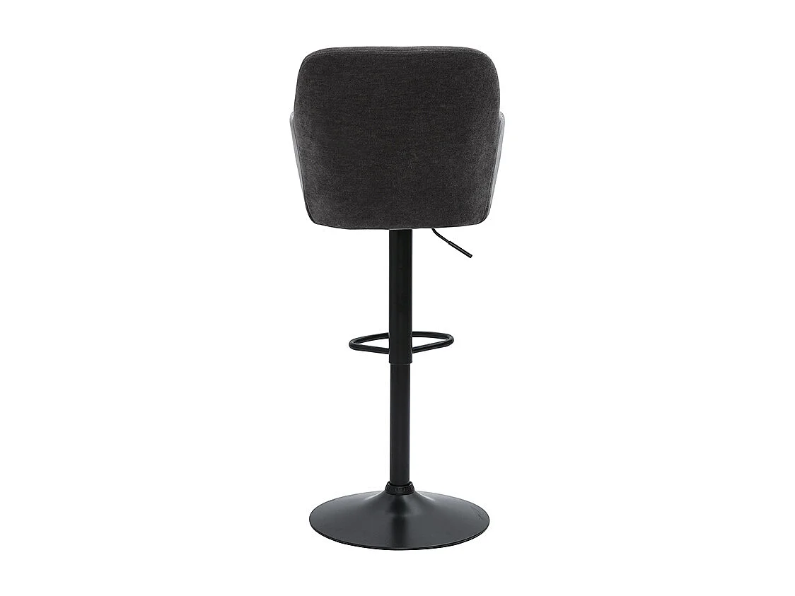 Tabourets de bar réglables tissu effet velours gris foncé et métal (lot de 2) AMIKA