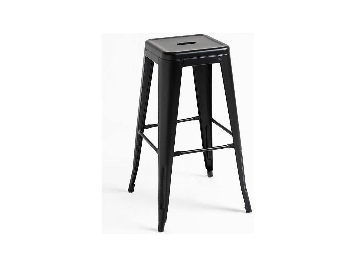 Tabouret industriel acier noir mat Kontoir 65cm