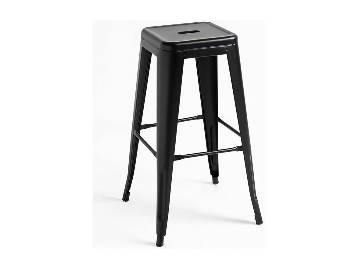 Tabouret industriel acier noir mat Kontoir 65cm