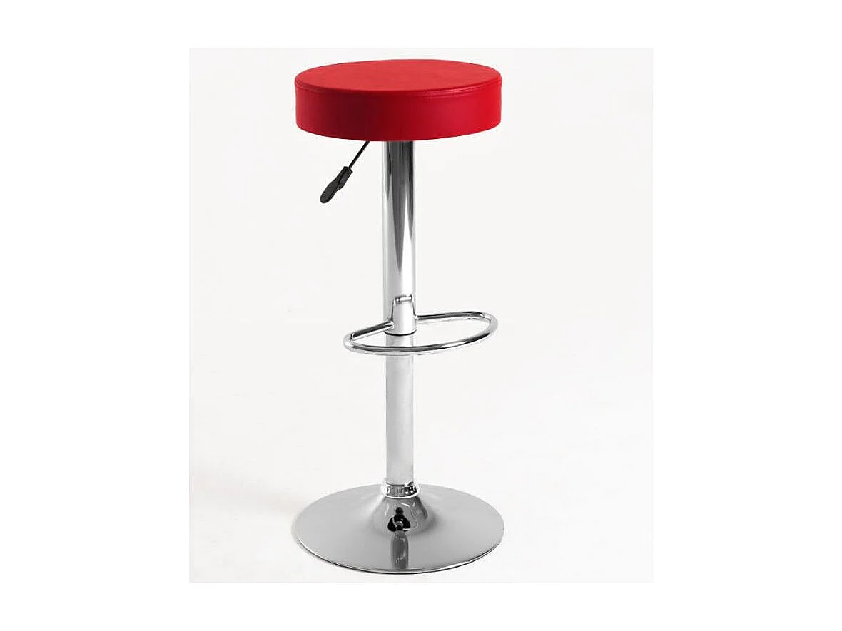 Tabouret original simili cuir rouge Yomika