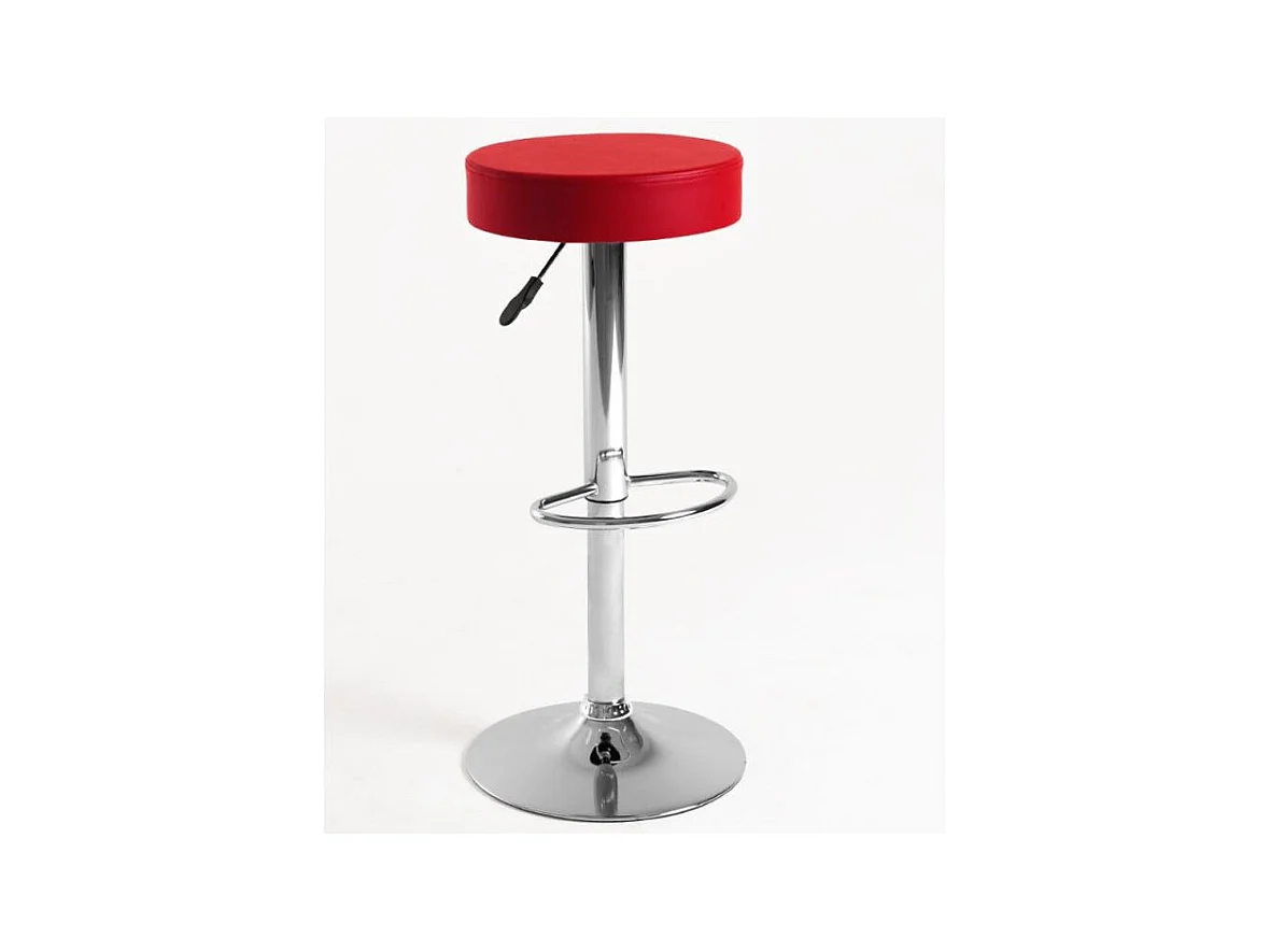 Tabouret original simili cuir rouge Yomika