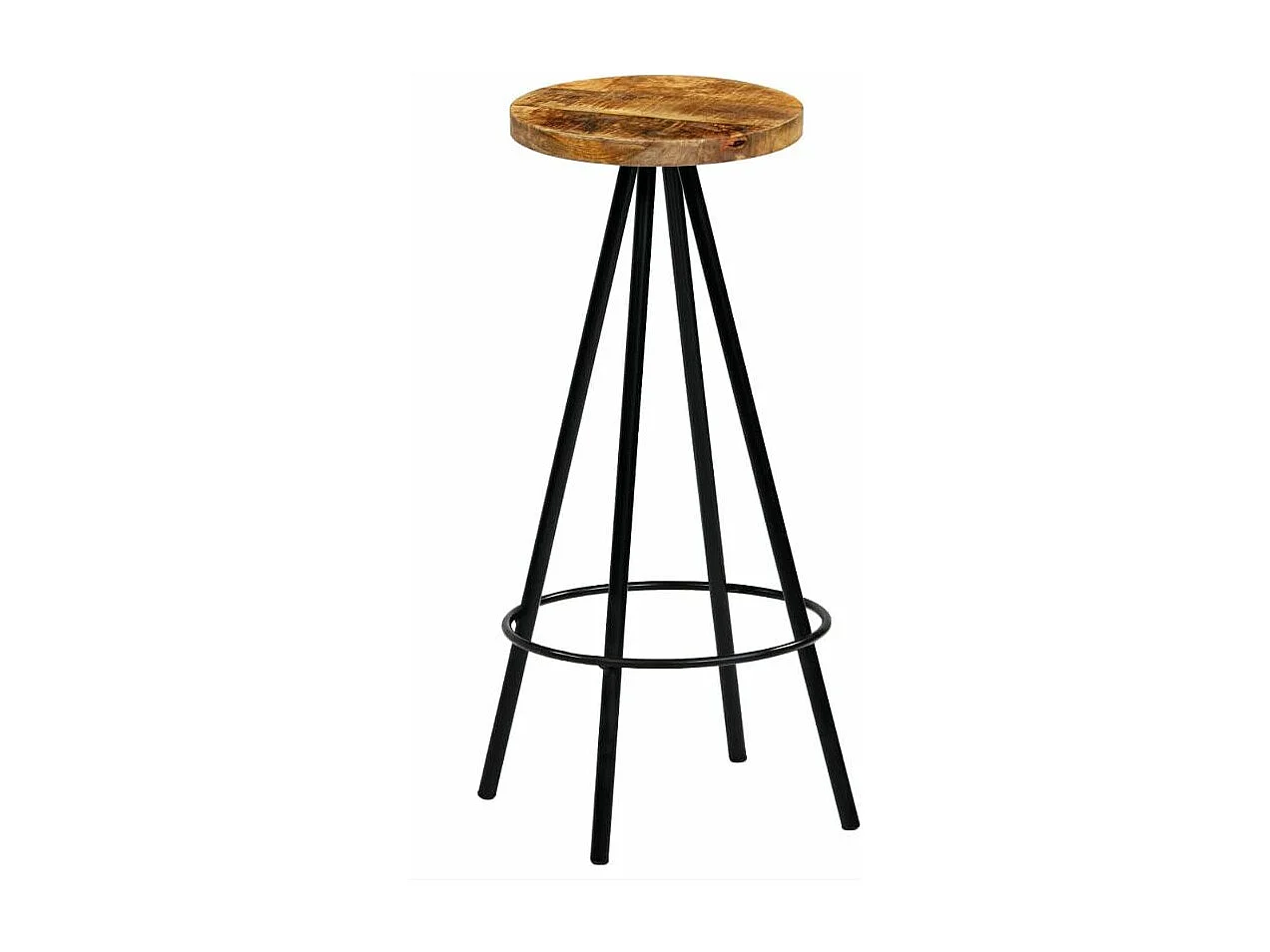 Tabouret de bar manguier massif clair Ive - Lot de 4