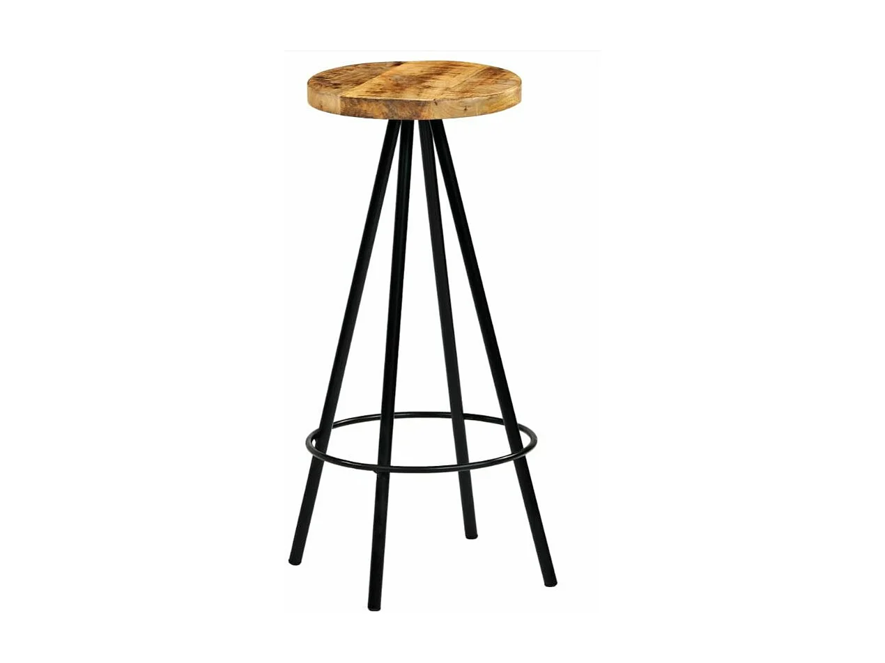 Tabouret de bar manguier massif clair Ive - Lot de 4