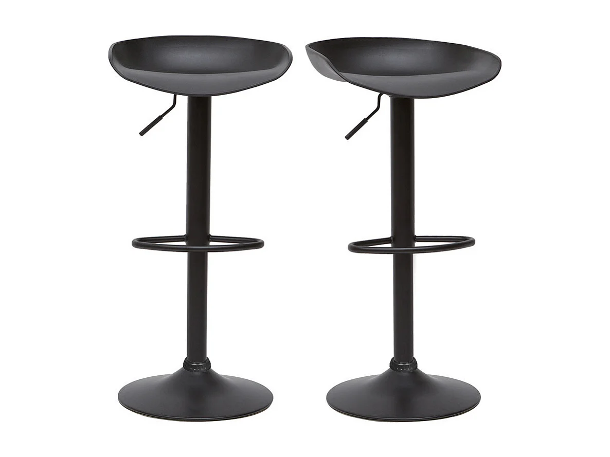 Sgabelli da bar design regolabili neri H65 cm (set di 2) PEBBLE