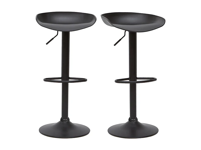 Design-Barhocker Schwarz mit Metallbeinen (2 Stk.) PEBBLE