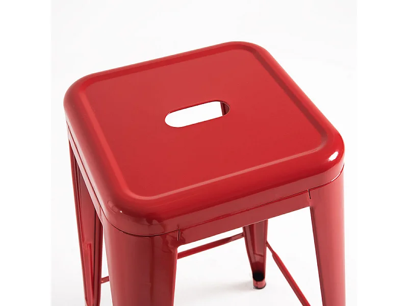 Tabouret 65cm Kontoir en acier brillant - Design industriel et élégant-Couleur Gris clair