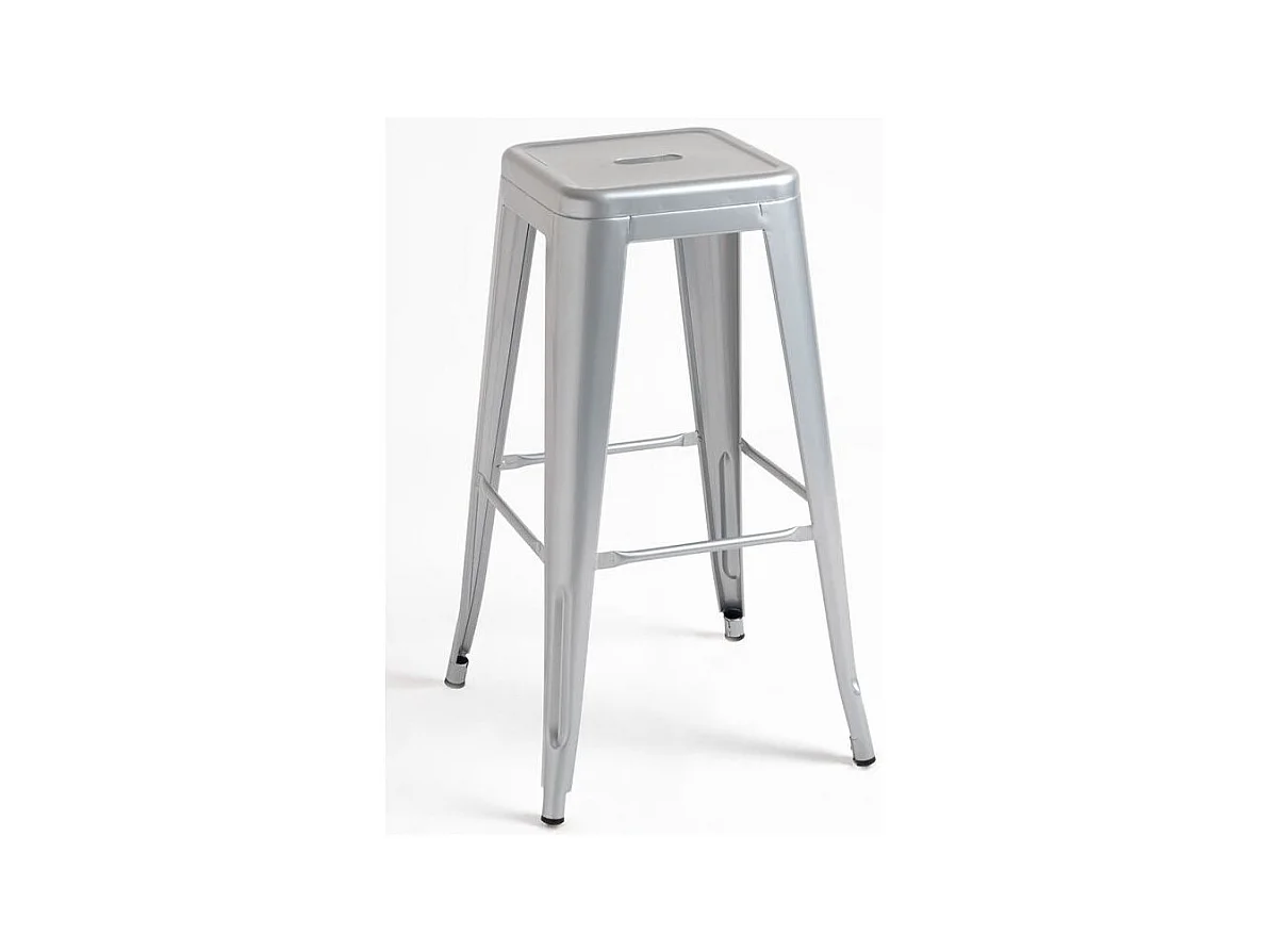 Taburete industrial Kontoir 65 cm de acero rosa brillante-Color Gris claro