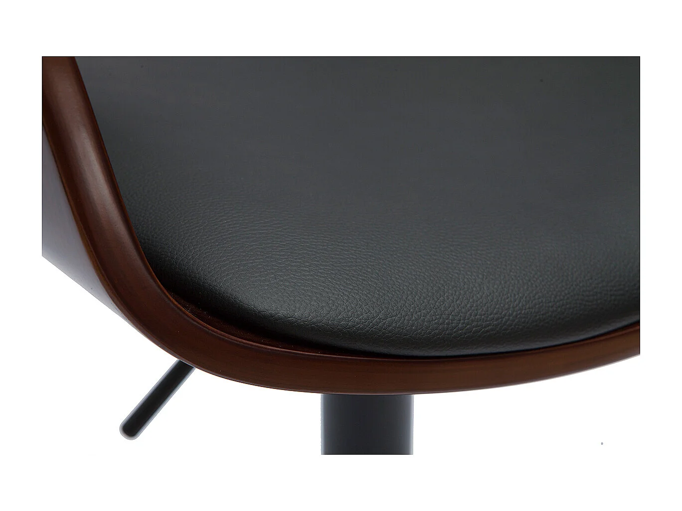 Sgabello da bar design regolabile nero e legno scuro EUSTACHE