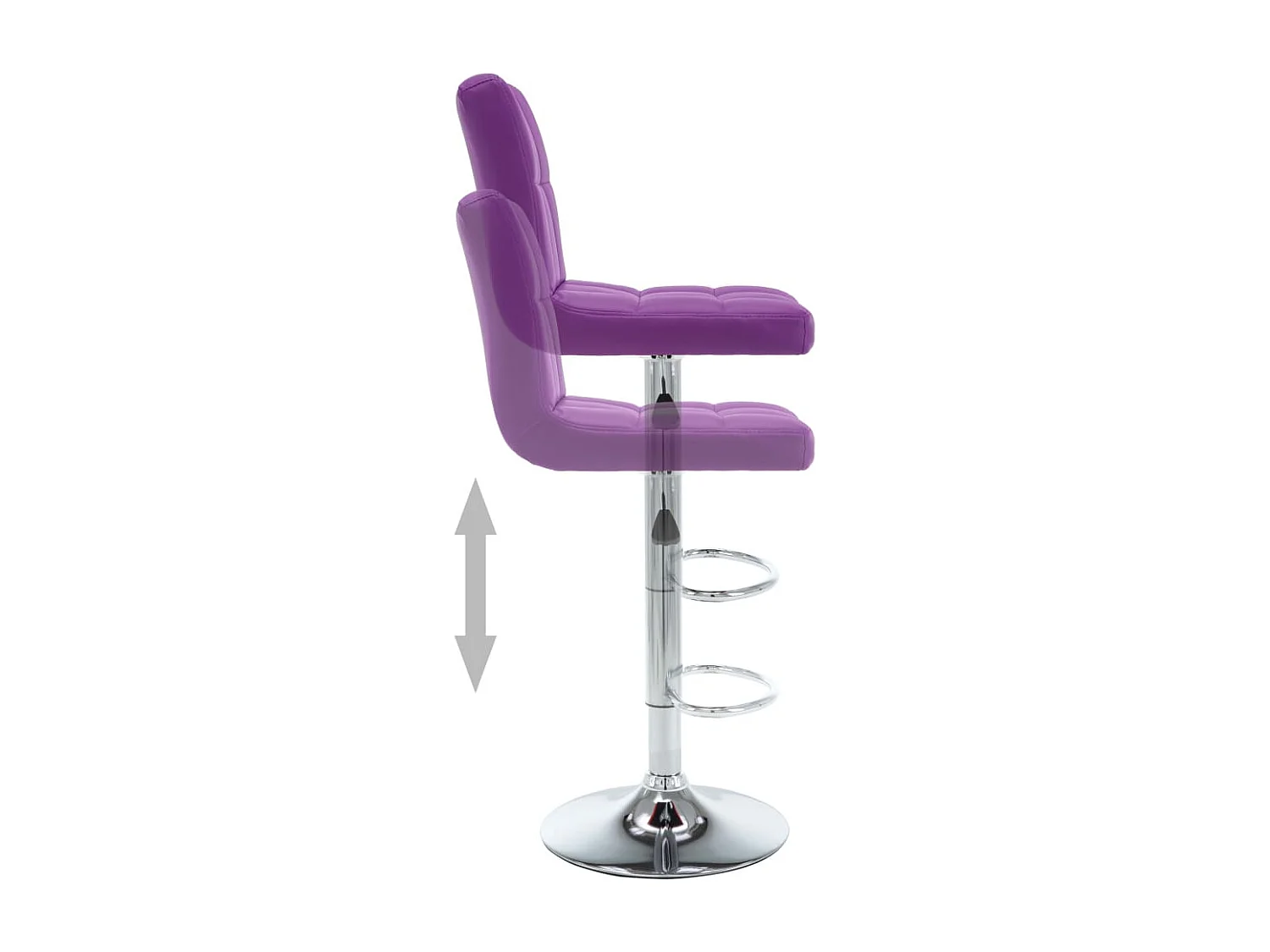 Tabourets de bar 2 pcs Violet Similicuir 17
