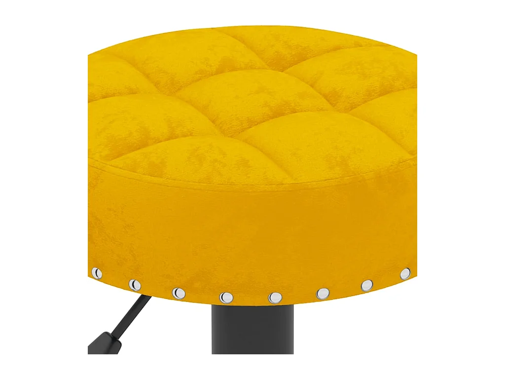 Tabourets de bar 2 pcs Jaune moutarde Velours 6