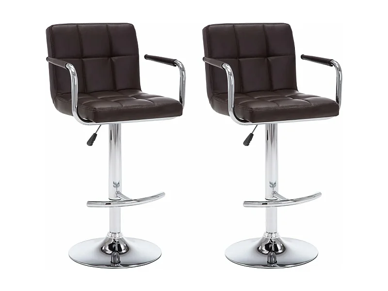 Tabourets de bar 2 pcs Marron Similicuir Kila