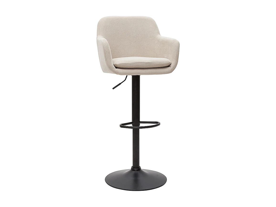 Sgabelli da bar regolabili tessuto effetto velluto beige e metallo (set di 2) AMIKA