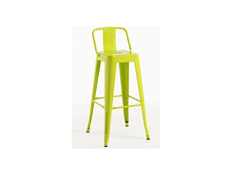 Taburete con respaldo de acero rojo brillante Kontoir 74 cm-Color Verde pistacho