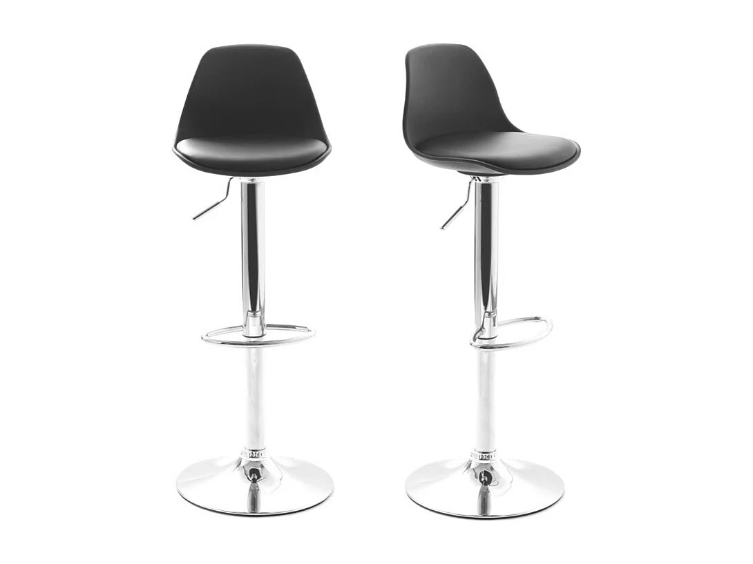 Set di 2 sgabelli da bar design colore nero STEEVY