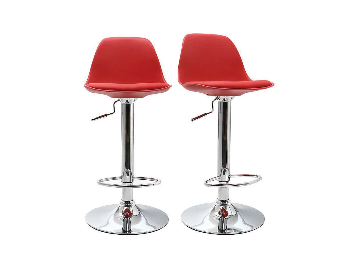 Tabourets de bar design rouges (lot de 2) STEEVY