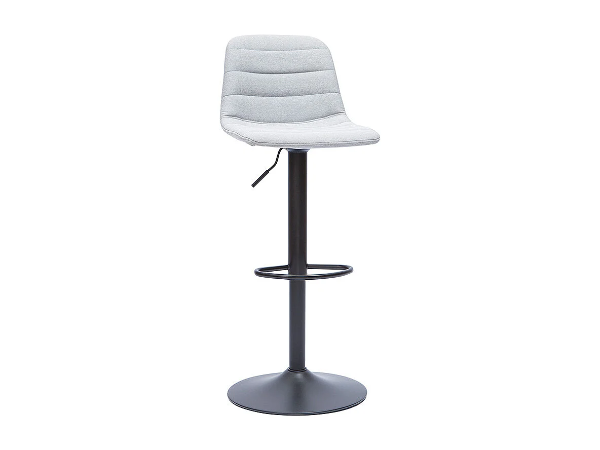 Taburetes de bar ajustables giratorios 360° en tejido gris claro y metal (lote de 2) SAURY