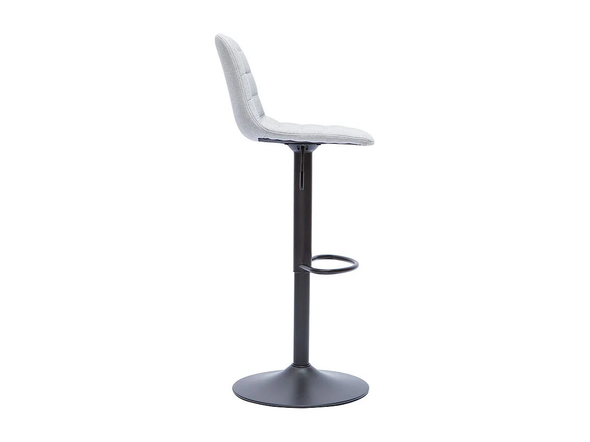 Taburetes de bar ajustables giratorios 360° en tejido gris claro y metal (lote de 2) SAURY