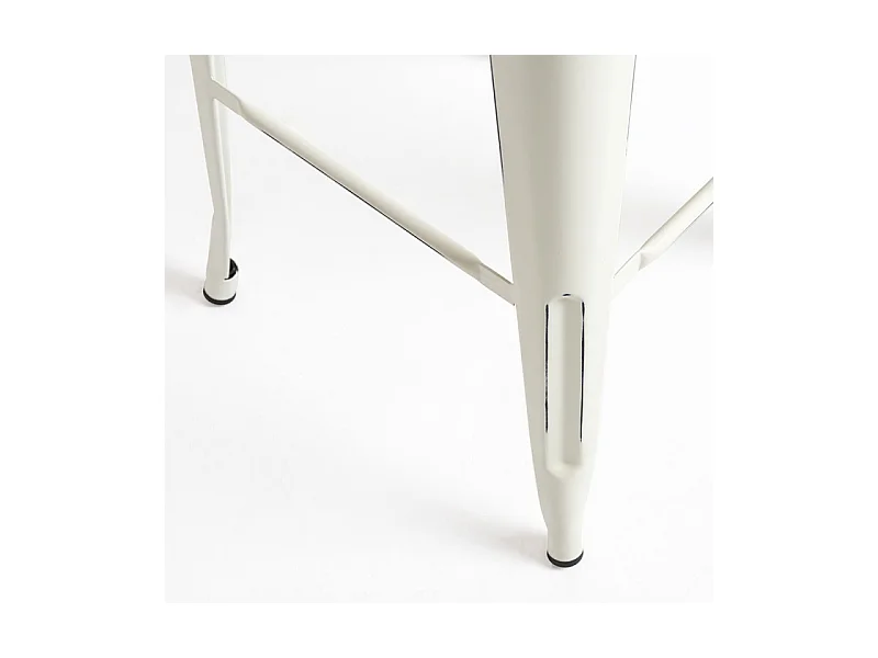 Tabouret haut industrielle acier vintage Kontoir 76cm-Couleur Blanc