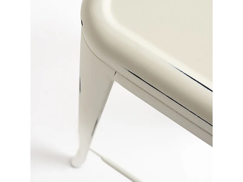 Tabouret haut industrielle acier vintage Kontoir 76cm-Couleur Blanc