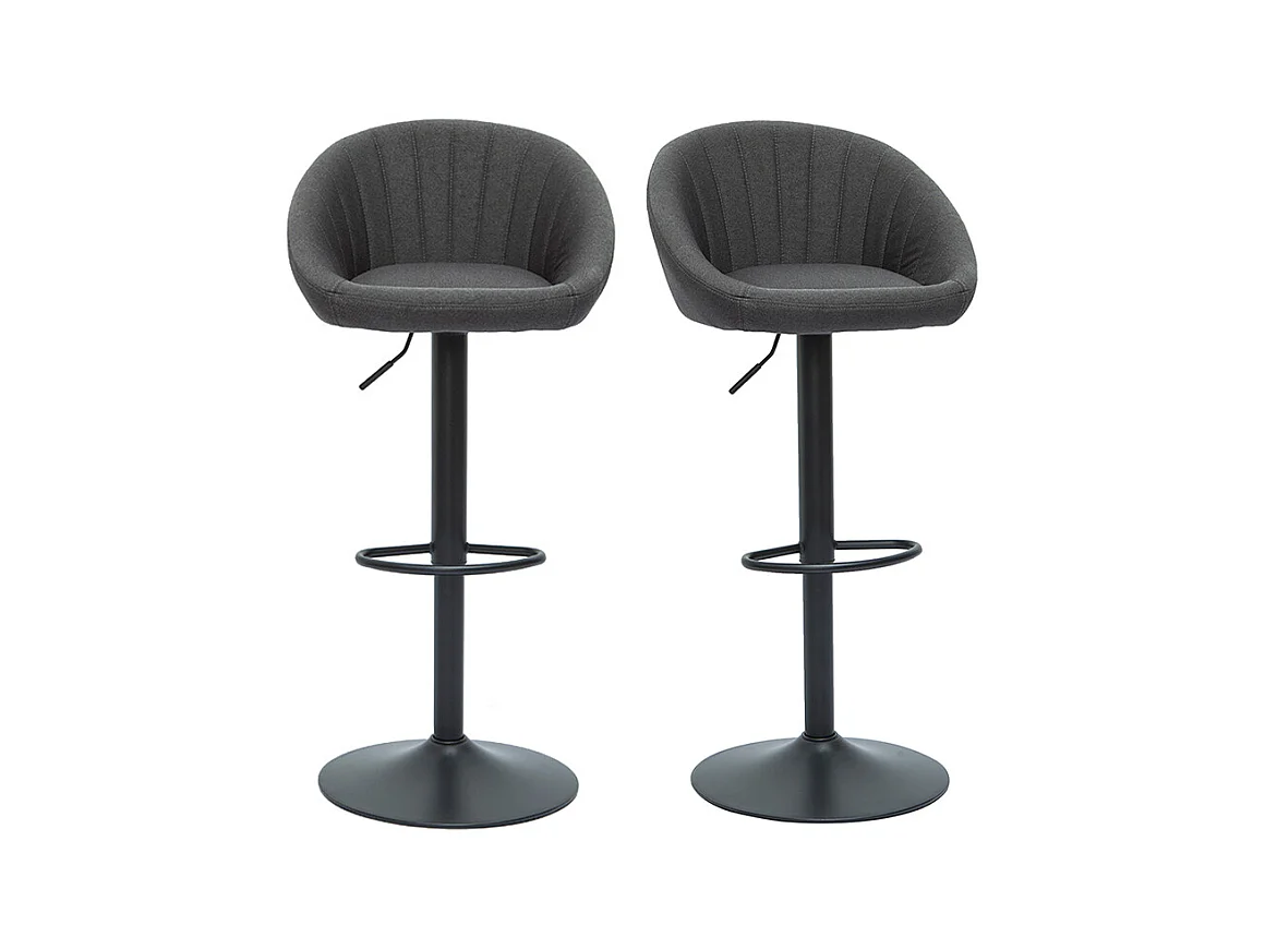 Tabourets de bar réglables design gris anthracite (lot de 2) SHERU